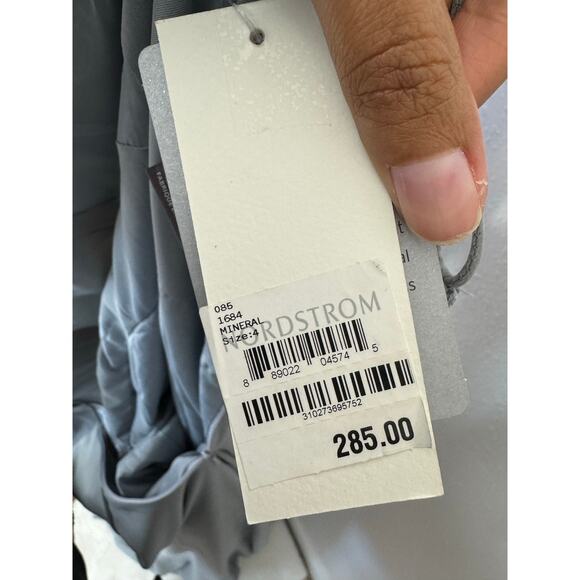 Jenny Yoo Mineral Gray Chiffon Maxi Dress NWT Size 4 ($285 Retail) - Picture 7 of 8